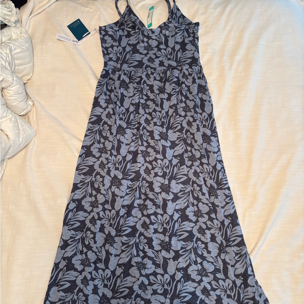 Market & Spruce Navy Maxi Dress with Light Blue Floral Print